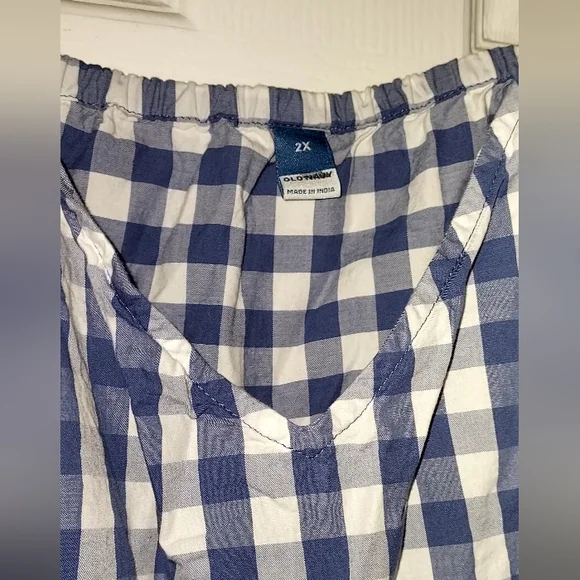 Old Navy White And Blue Gingham Dress With Pockets! - Picture 4 of 4